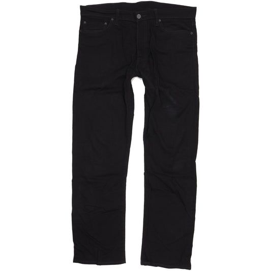 Levi's 504 Men Black Straight Regular Stretch Jeans W36 L33