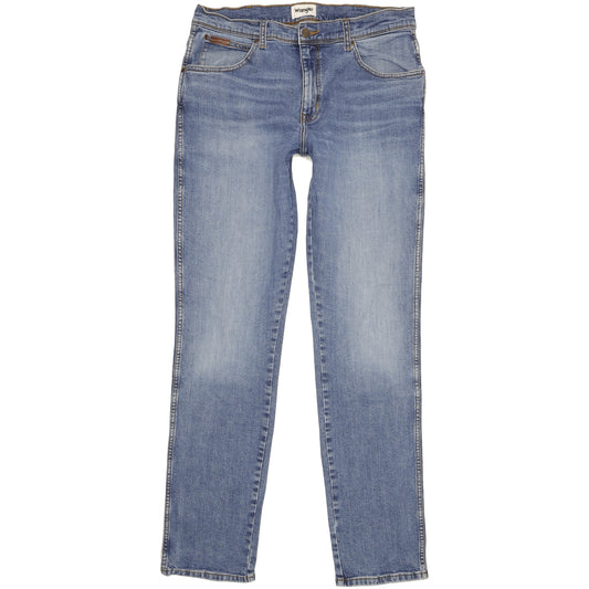 Wrangler Texas Men Blue Straight Slim Stretch Jeans W36 L35