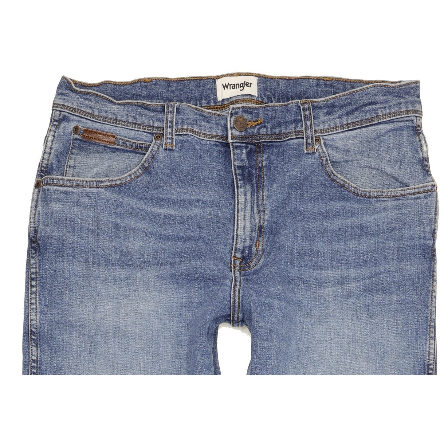 Wrangler Texas Men Blue Straight Slim Stretch Jeans W36 L35