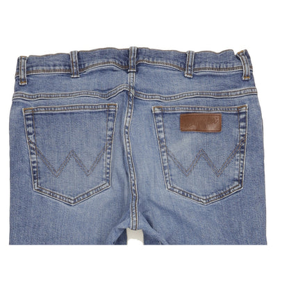 Wrangler Texas Men Blue Straight Slim Stretch Jeans W36 L35