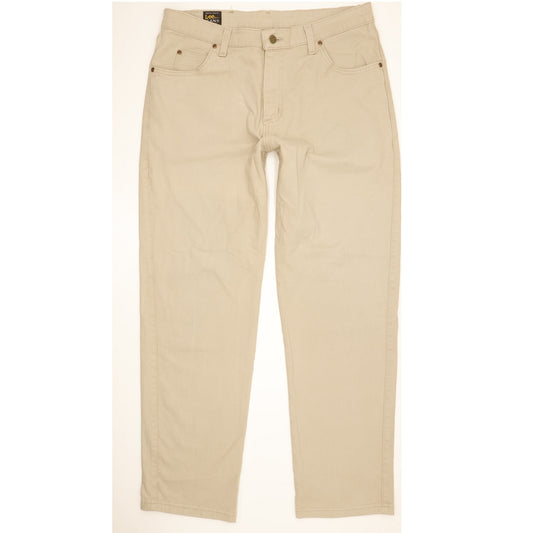 Lee Brooklyn Men Beige Straight Regular Stretch Jeans W36 L32