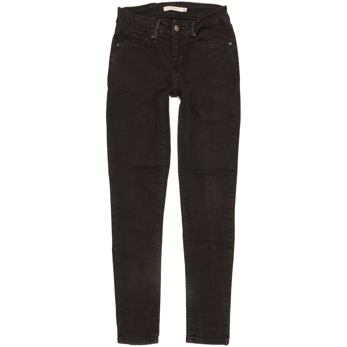 Levi's 711 Women Black Skinny Slim Stretch Jeans W25 L28