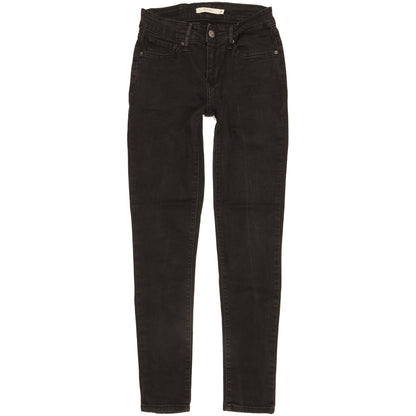 Levi's 711 Women Black Skinny Slim Stretch Jeans W25 L28