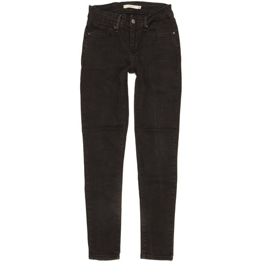 Levi's 711 Women Black Skinny Slim Stretch Jeans W25 L28