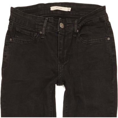 Levi's 711 Women Black Skinny Slim Stretch Jeans W25 L28