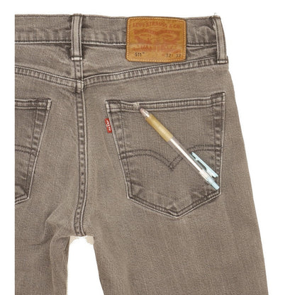 Levi's 511 Men Grey Straight Slim Stretch Jeans W32 L29