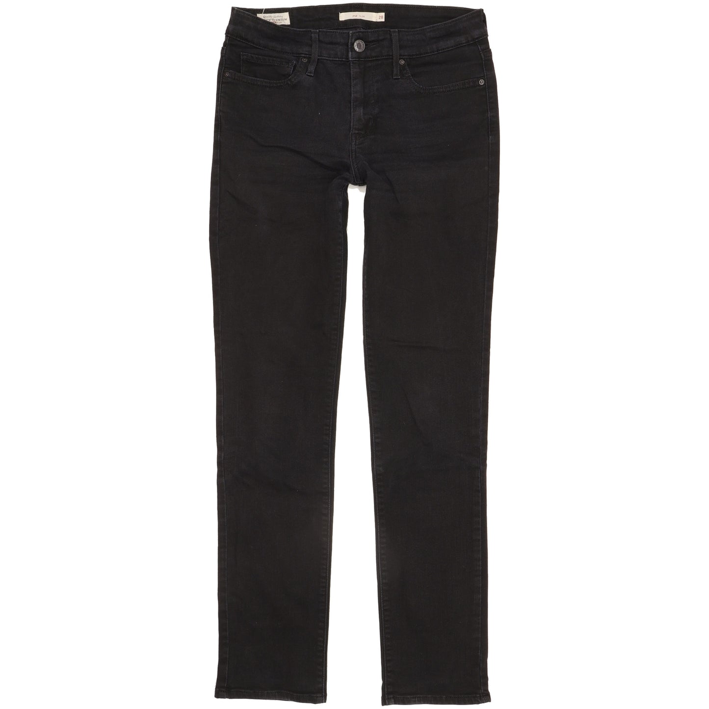 Levi's 712 Women Black Straight Slim Stretch Jeans W28 L31