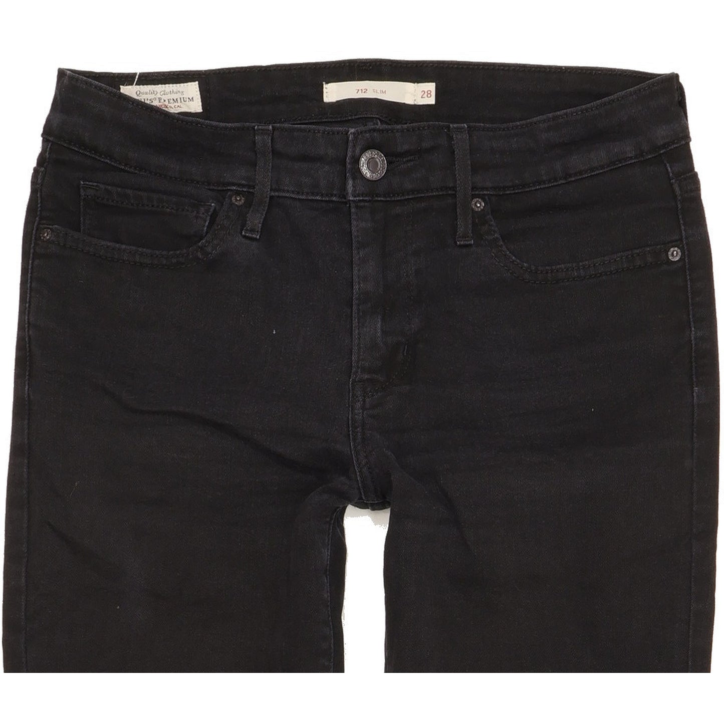 Levi's 712 Women Black Straight Slim Stretch Jeans W28 L31