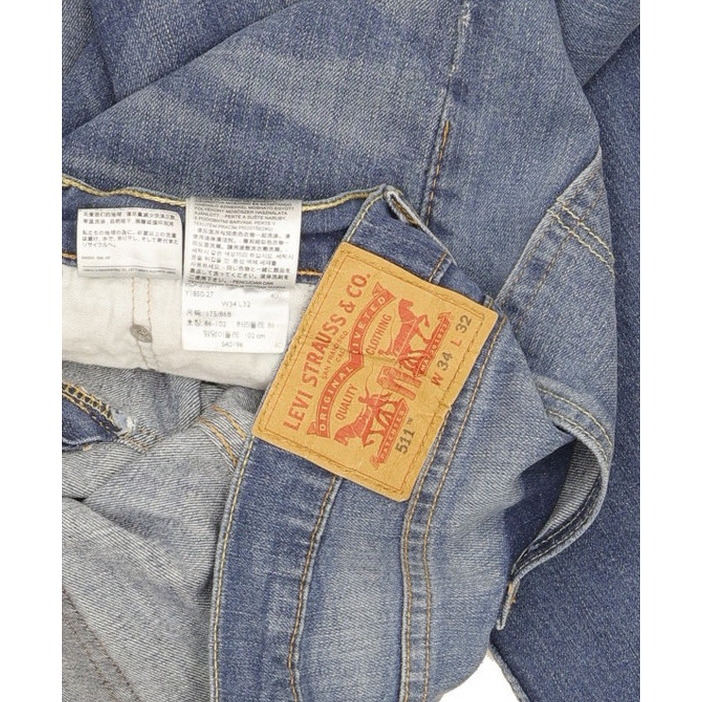 Levi's 511 Men Blue Straight Slim Stretch Jeans W34 L32