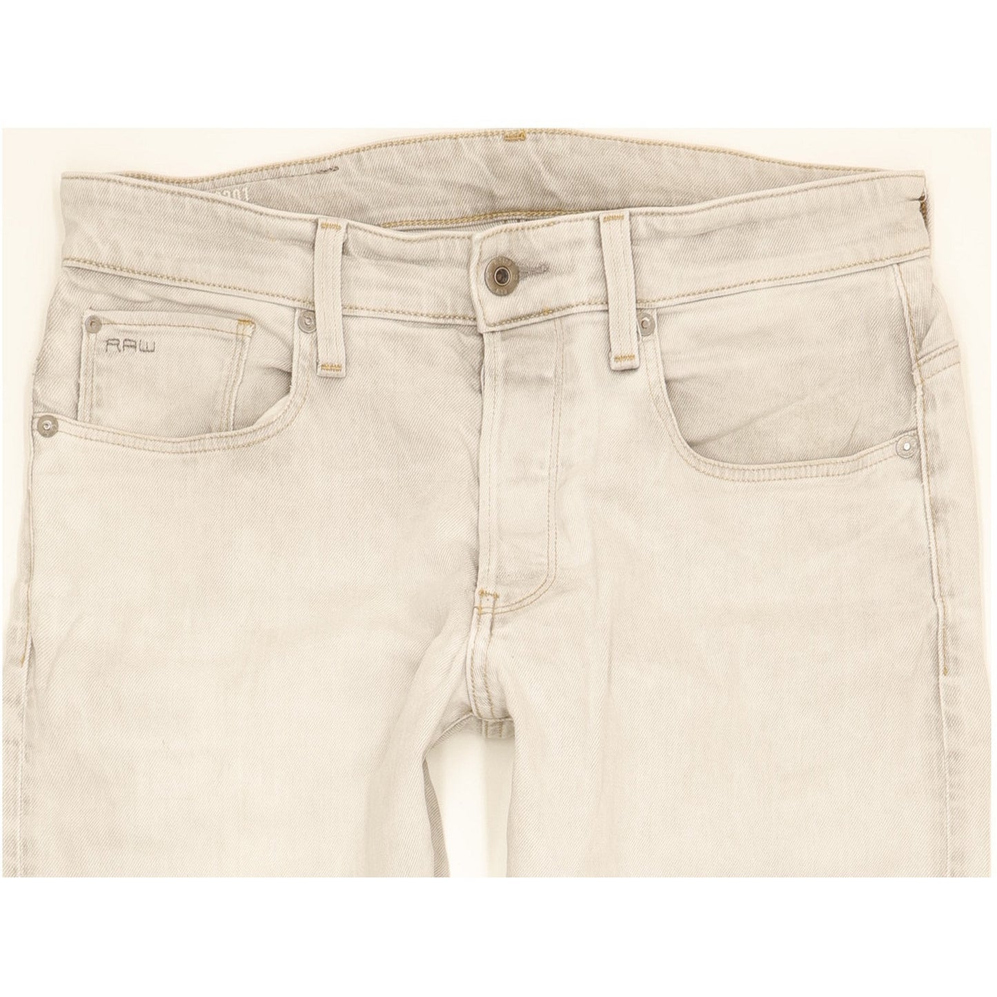 G-Star 3301 Men Grey Tapered Slim Stretch Jeans W33 L34