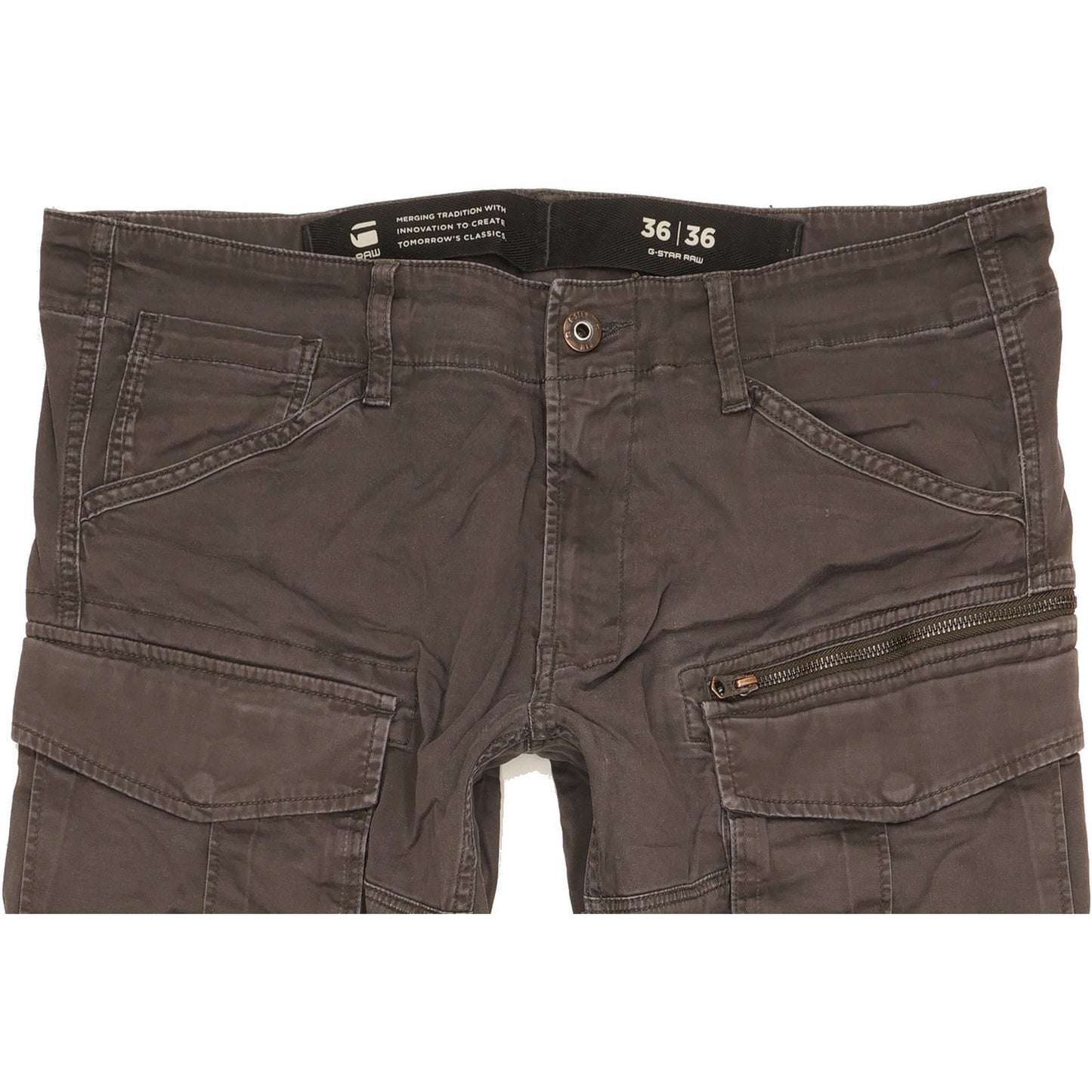 G-Star Rovic 3D Men Grey Tapered Loose Stretch Jeans W36 L36