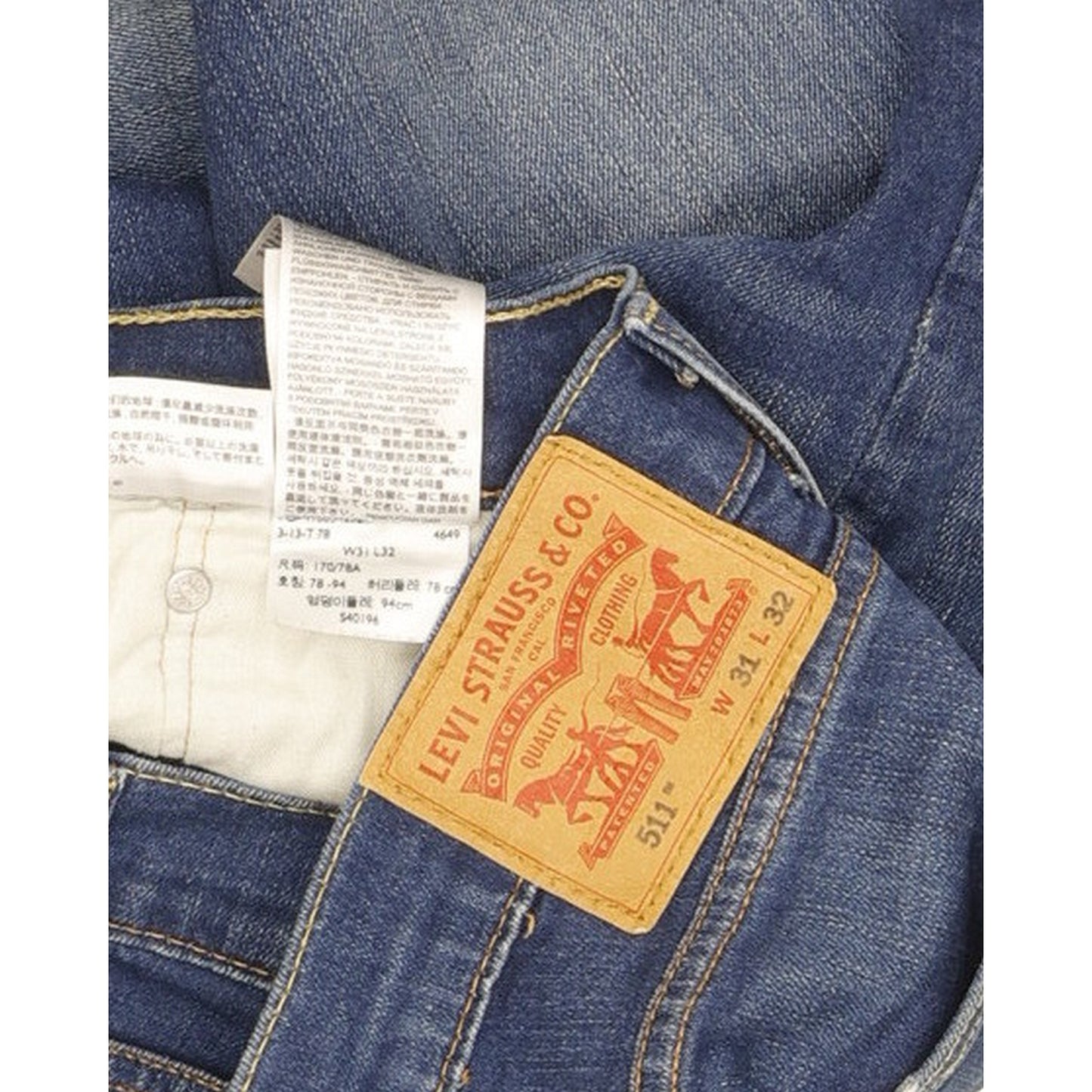 Levi's 511 Men Blue Straight Slim Stretch Jeans W31 L32