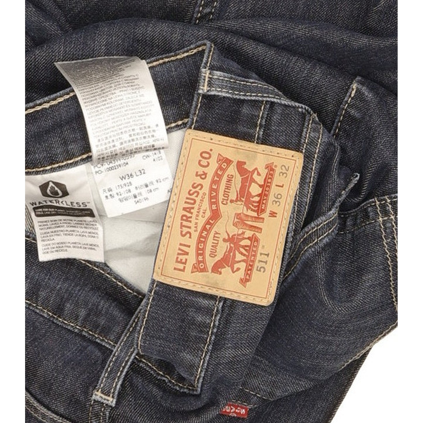 Levi's 511 Men Blue Straight Slim Stretch Jeans W36 L31