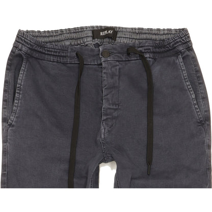 Replay Joseph Men Blue Tapered Loose Jogger Stretch Jeans W33 L32