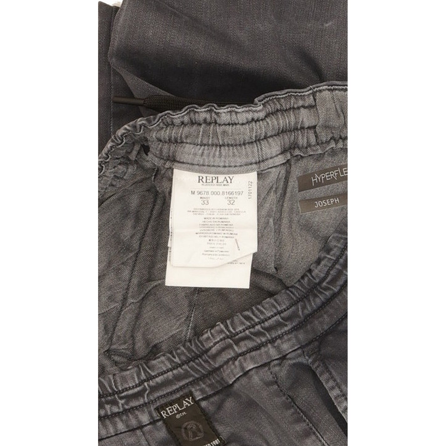 Replay Joseph Men Blue Tapered Loose Jogger Stretch Jeans W33 L32