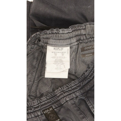 Replay Joseph Men Blue Tapered Loose Jogger Stretch Jeans W33 L32