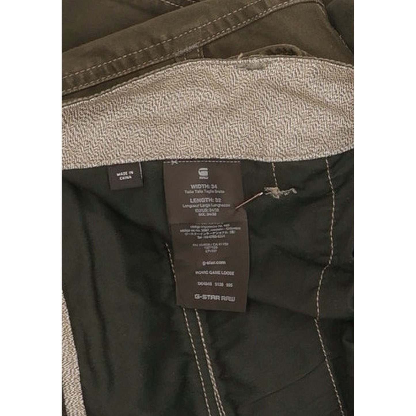 G-Star Rovic Qane Men Green Straight Loose Stretch Jeans W34 L32
