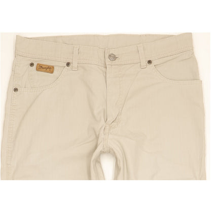 Wrangler Texas Men Beige Straight Regular Stretch Jeans W34 L32