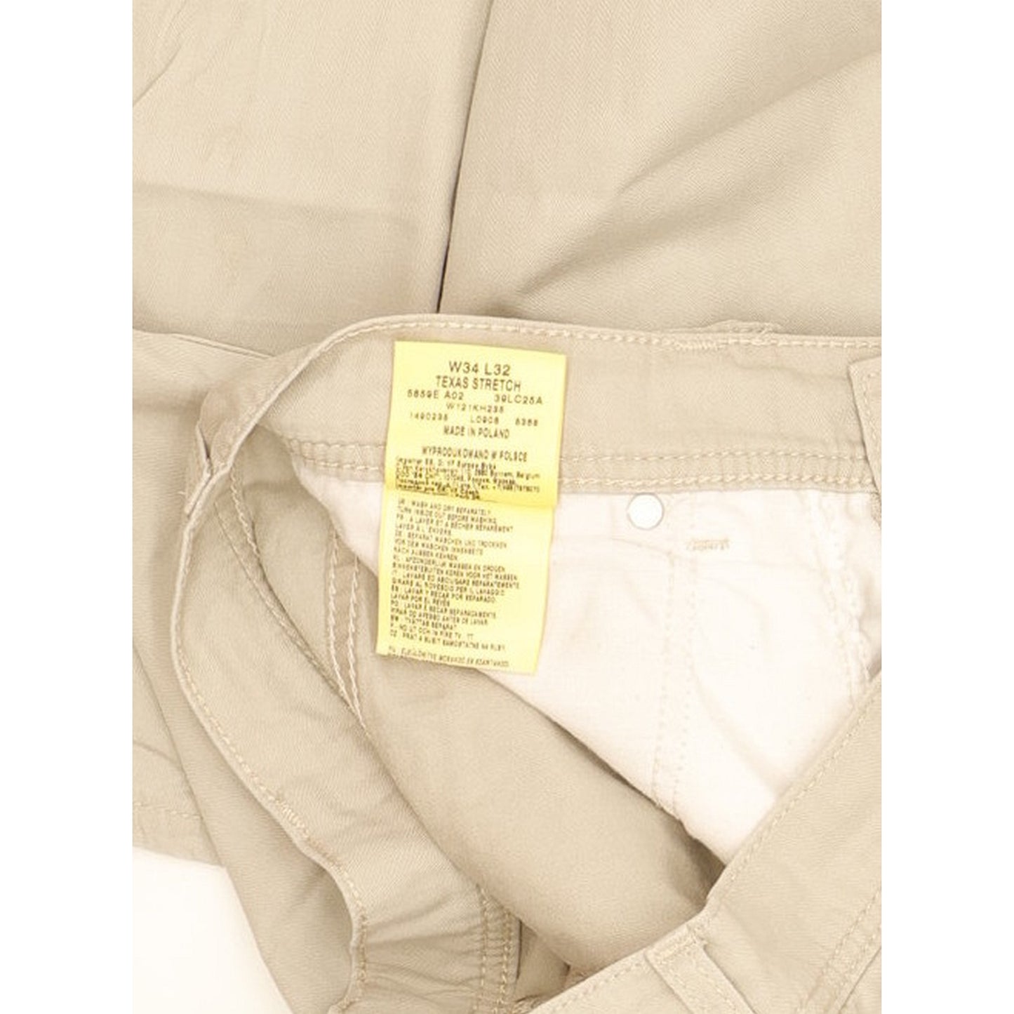 Wrangler Texas Men Beige Straight Regular Stretch Jeans W34 L32