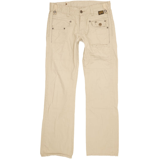 G-Star Army Radar Men Beige Straight Regular Trousers W33 L33