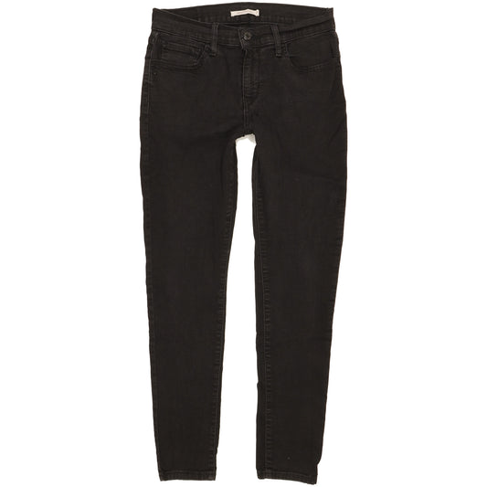 Levi's 710 Super Women Black Skinny Slim Stretch Jeans W28 L28