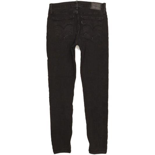 Levi's 710 Super Women Black Skinny Slim Stretch Jeans W28 L28