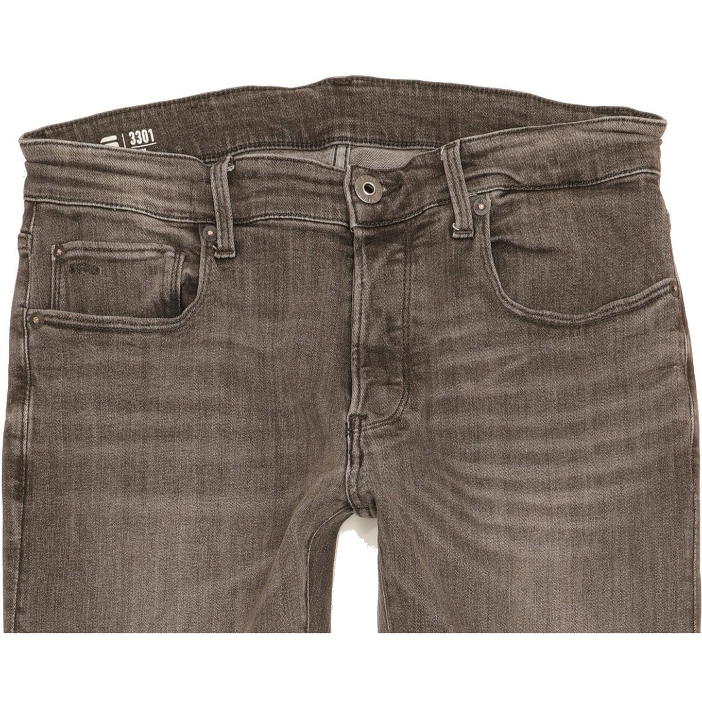 G-Star 3301 Men Grey Skinny Slim Stretch Jeans W32 L33