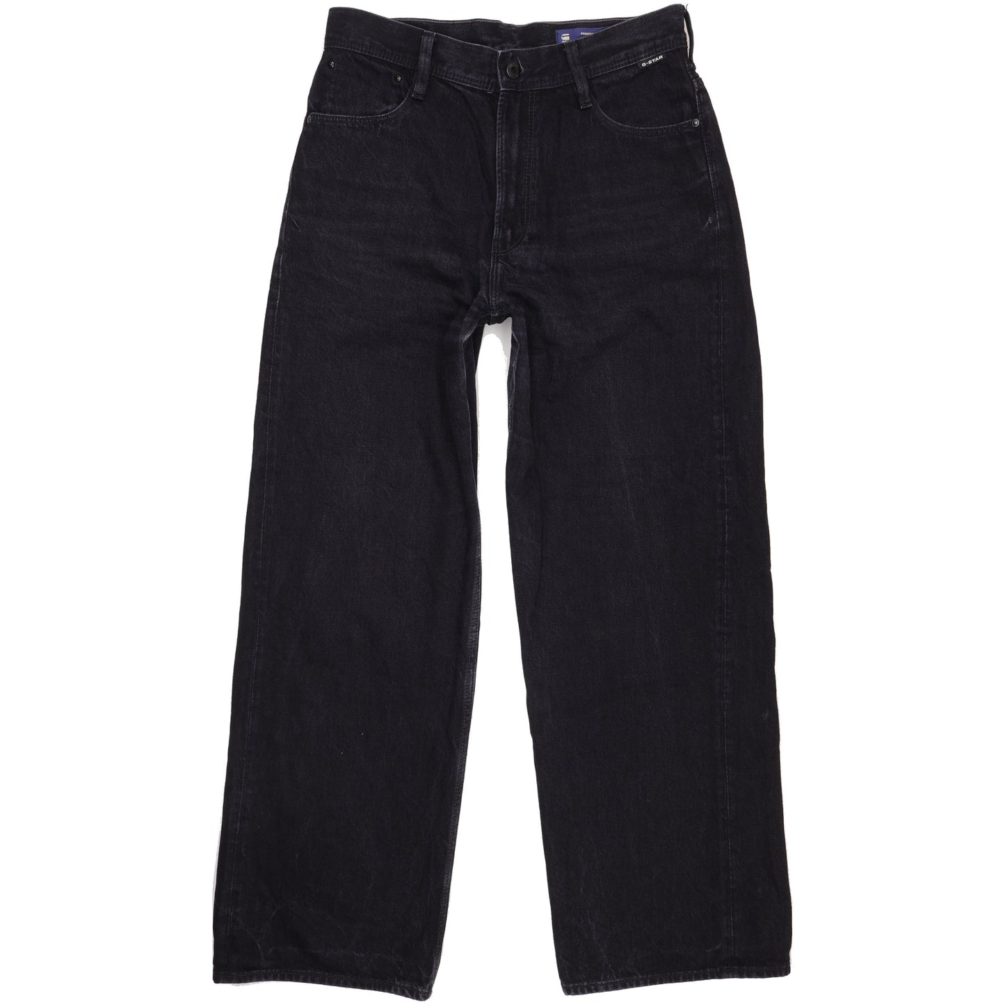 G-Star Stray Ultra Black Straight Loose Jeans High Waisted W30 L30