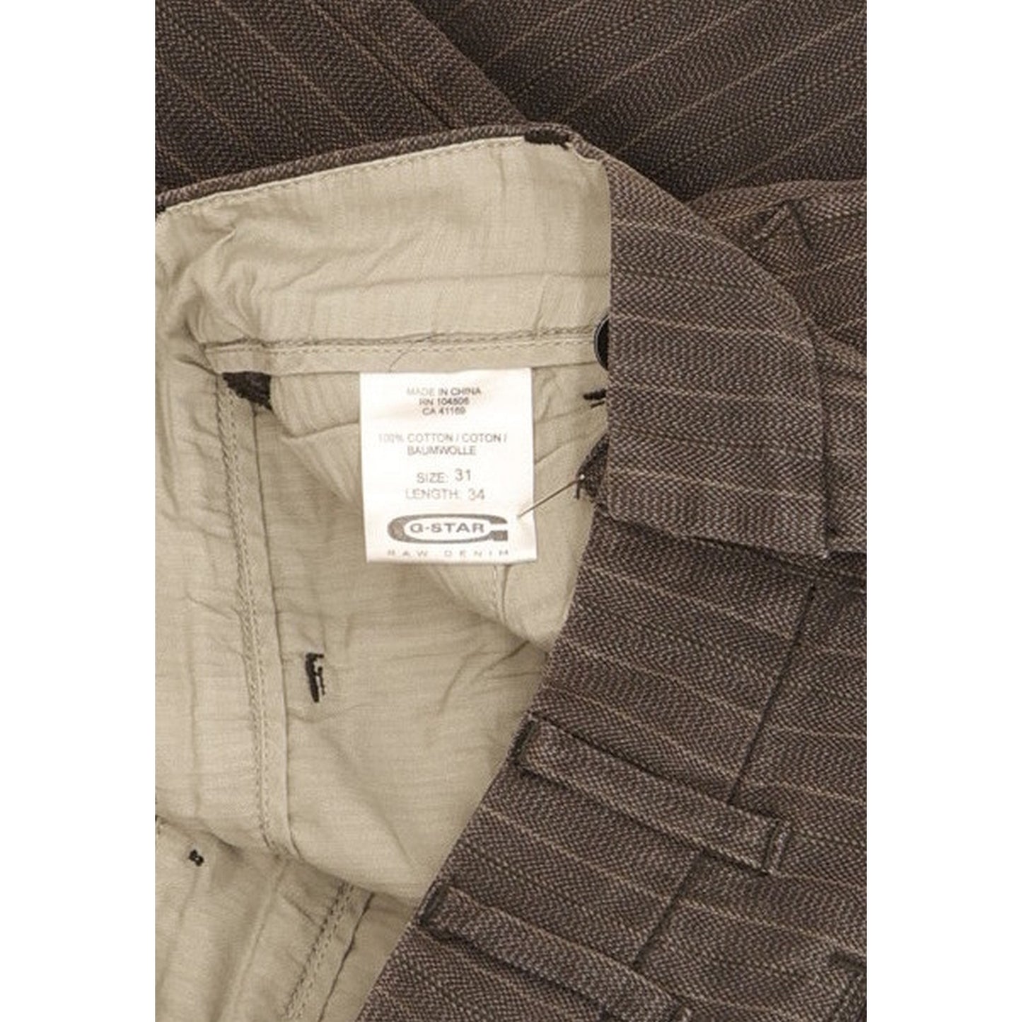G-Star Navy Art Men Brown Straight Loose Chino Trousers W31 L30