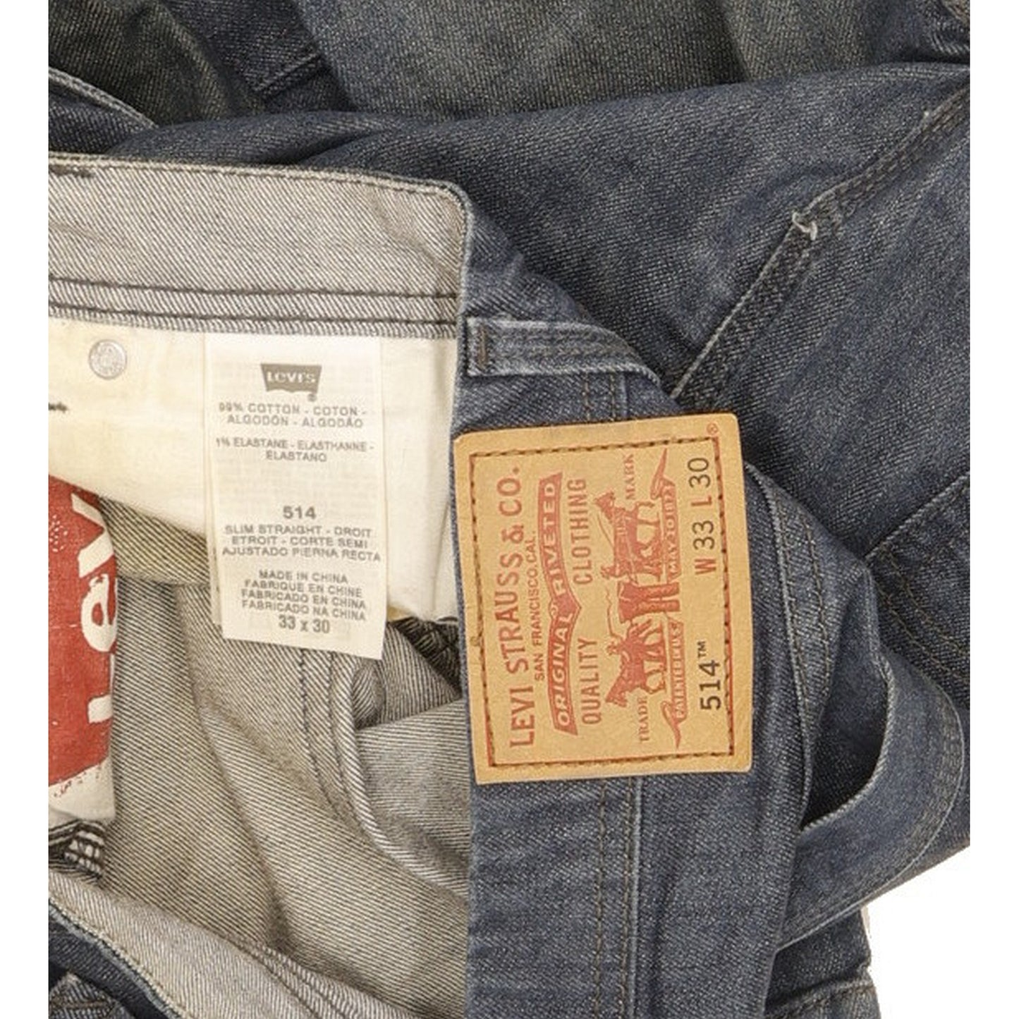 Levi's 514 Men Blue Straight Slim Stretch Jeans W33 L28