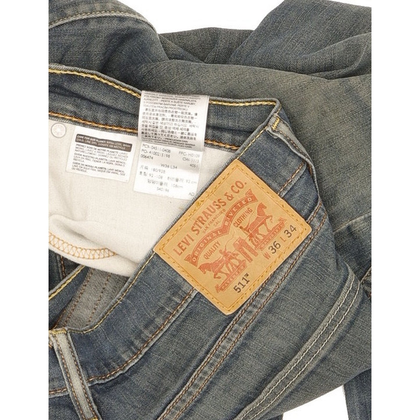 Levi's 511 Men Blue Straight Slim Stretch Jeans W36 L33