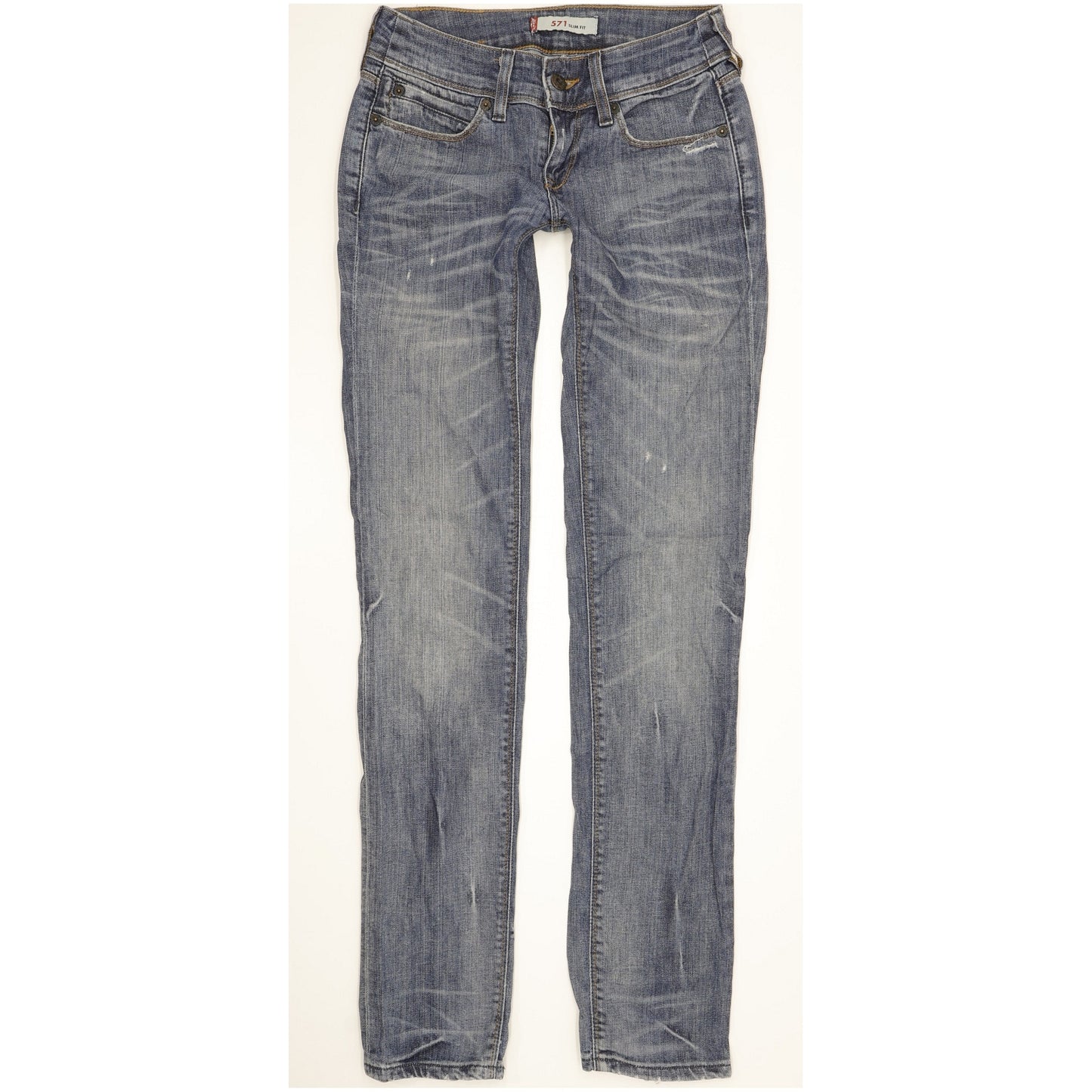 Levi's 571 Women Blue Straight Slim Stretch Jeans W27 L33