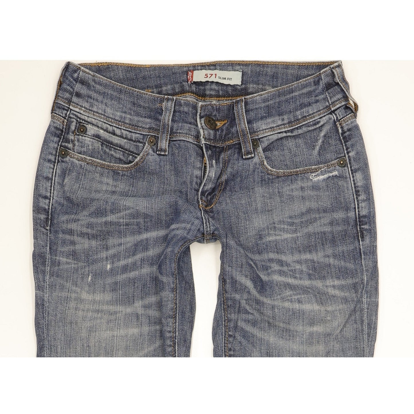 Levi's 571 Women Blue Straight Slim Stretch Jeans W27 L33