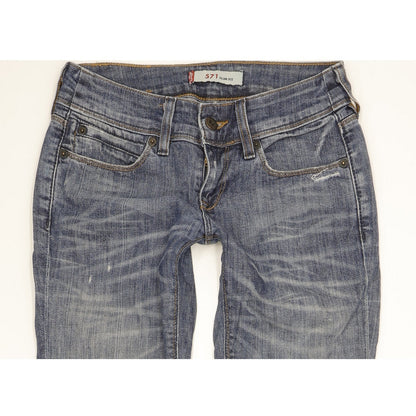 Levi's 571 Women Blue Straight Slim Stretch Jeans W27 L33