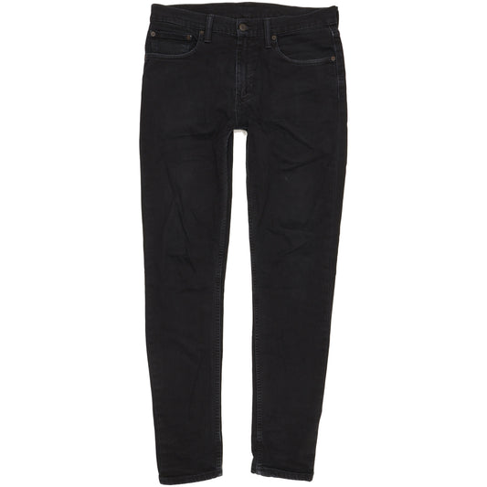 Levi's 512 Men Black Tapered Slim Stretch Jeans W32 L33