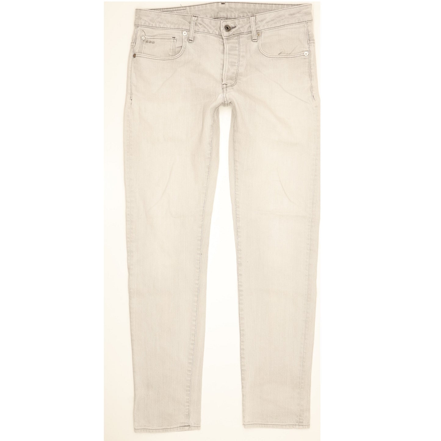 G-Star 3301 Men Grey Straight Slim Stretch Jeans W32 L32
