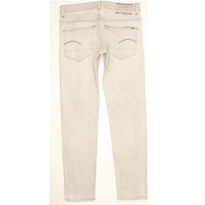 G-Star 3301 Men Grey Straight Slim Stretch Jeans W32 L32