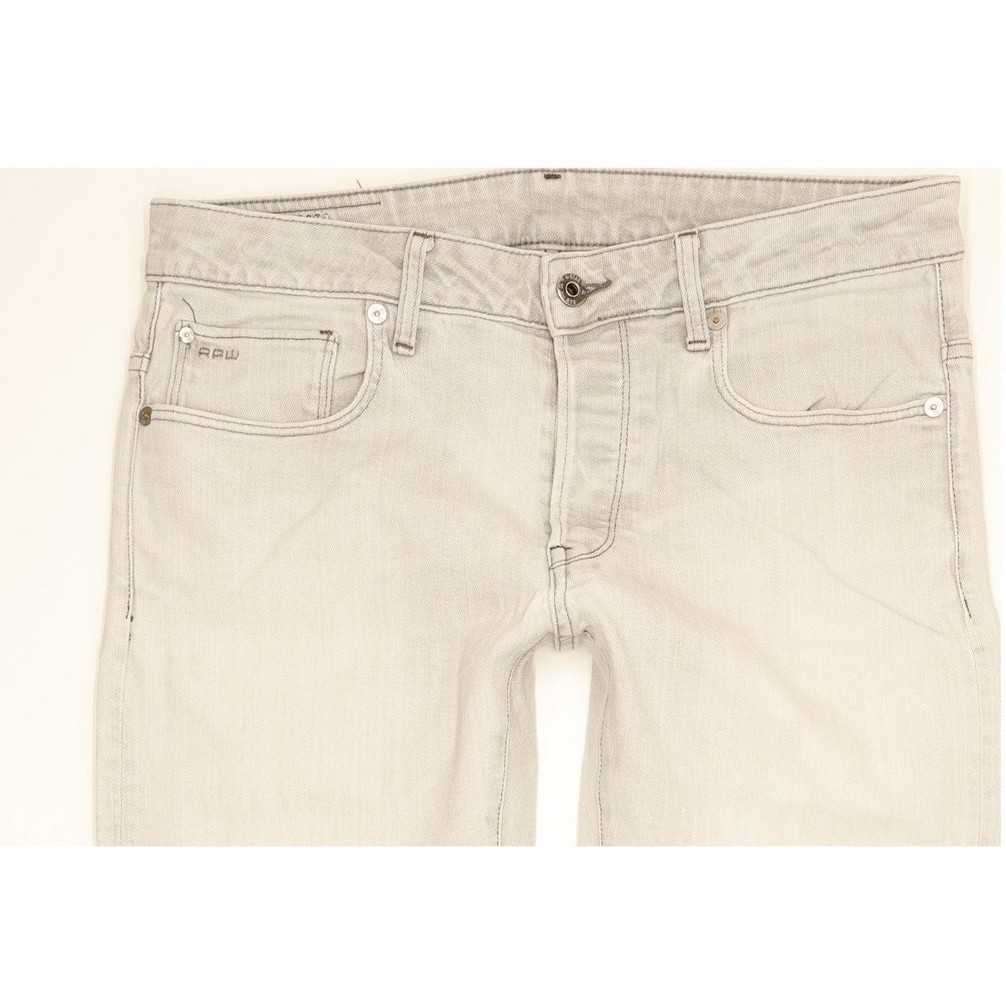 G-Star 3301 Men Grey Straight Slim Stretch Jeans W32 L32
