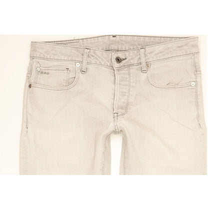 G-Star 3301 Men Grey Straight Slim Stretch Jeans W32 L32