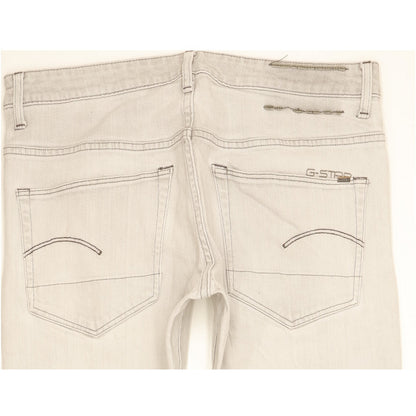 G-Star 3301 Men Grey Straight Slim Stretch Jeans W32 L32