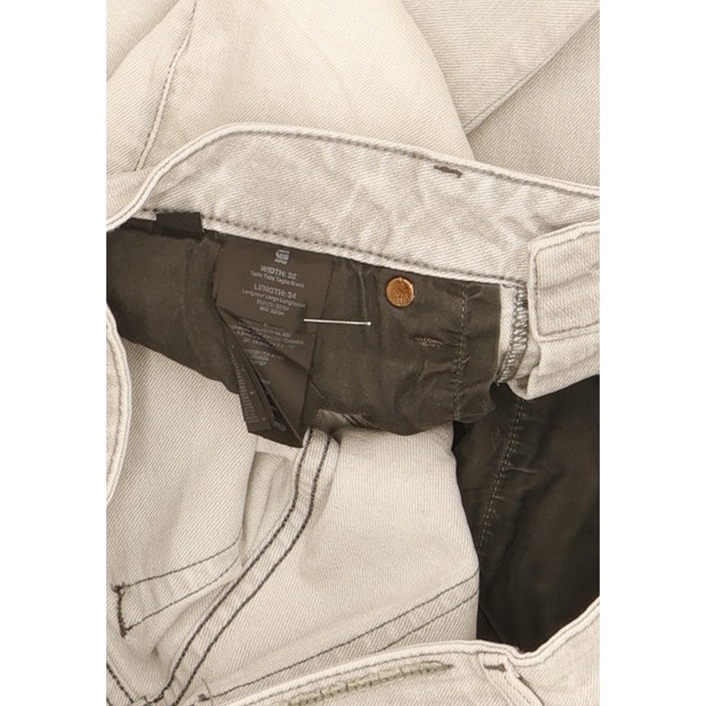 G-Star 3301 Men Grey Straight Slim Stretch Jeans W32 L32