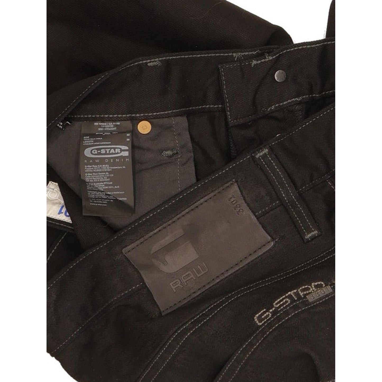 G-Star 3301 Men Black Straight Regular Jeans W40 L31