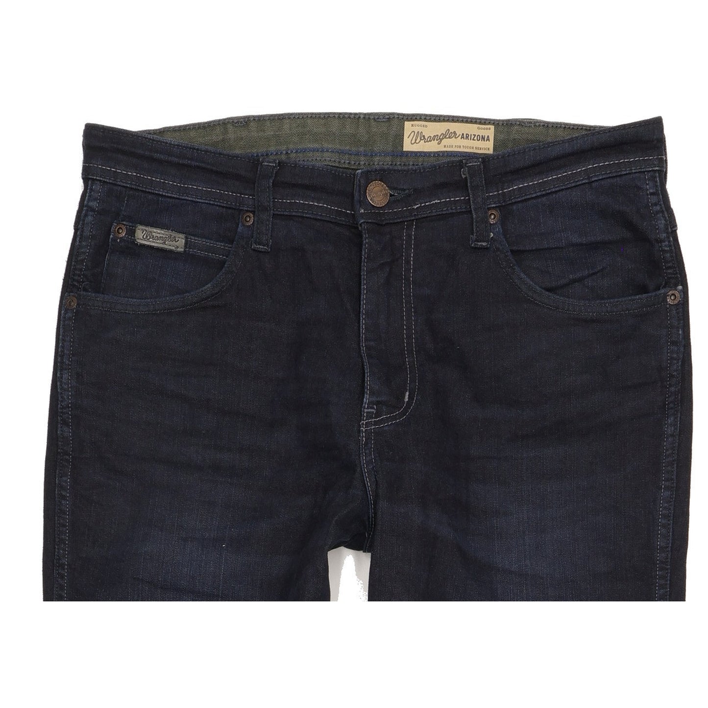 Wrangler Arizona Men Navy Straight Regular Stretch Jeans W33 L32