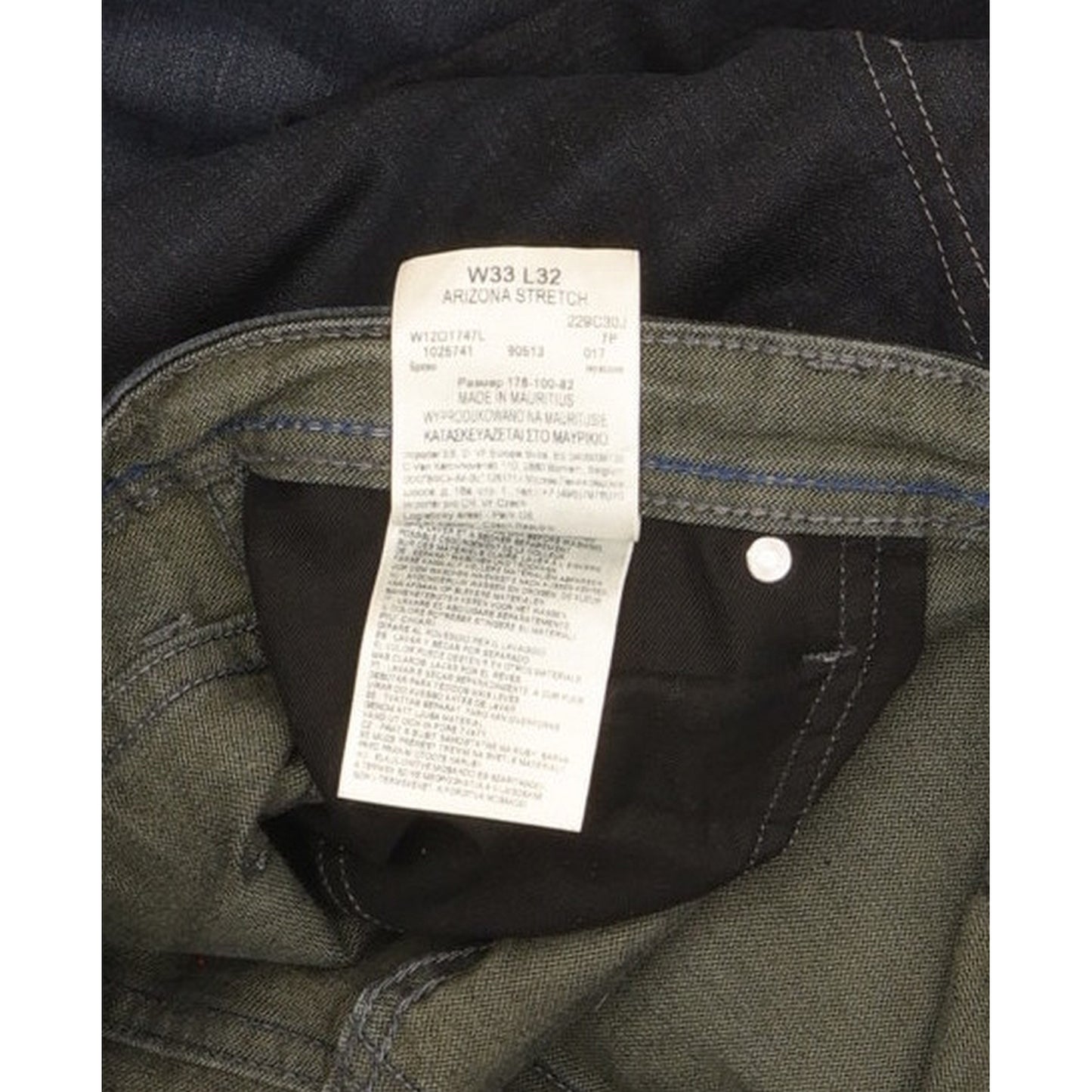 Wrangler Arizona Men Navy Straight Regular Stretch Jeans W33 L32