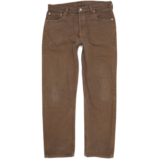 Levi's 501 Made in USA Men Brown Straight Regular Jeans W36 L32