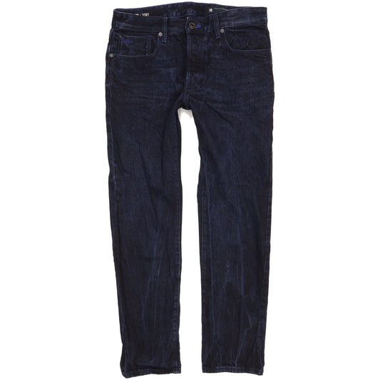G-Star 3301 Selvedge Men Navy Straight Slim Jeans W32 L29