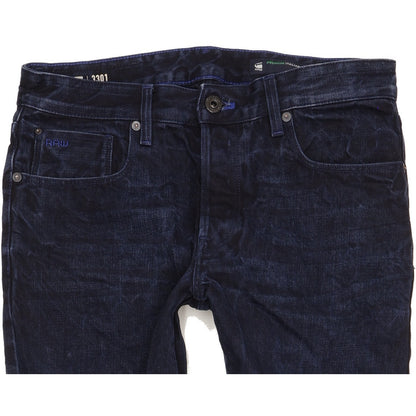 G-Star 3301 Selvedge Men Navy Straight Slim Jeans W32 L29