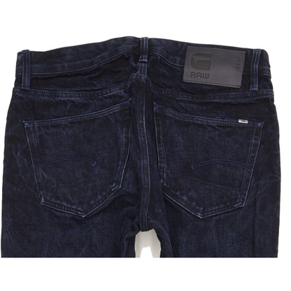 G-Star 3301 Selvedge Men Navy Straight Slim Jeans W32 L29