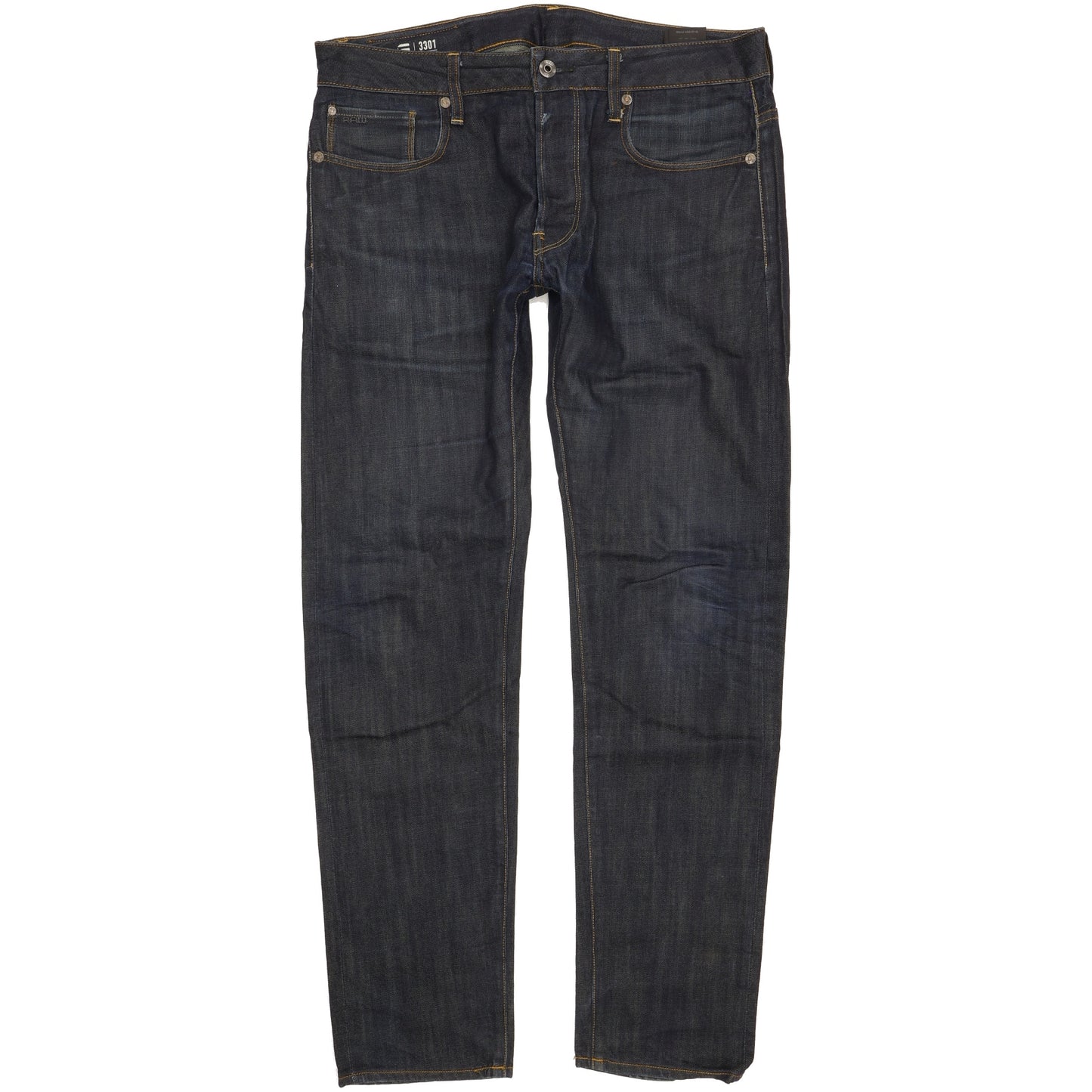 G-Star 3301 Men Navy Straight Slim Jeans W34 L31