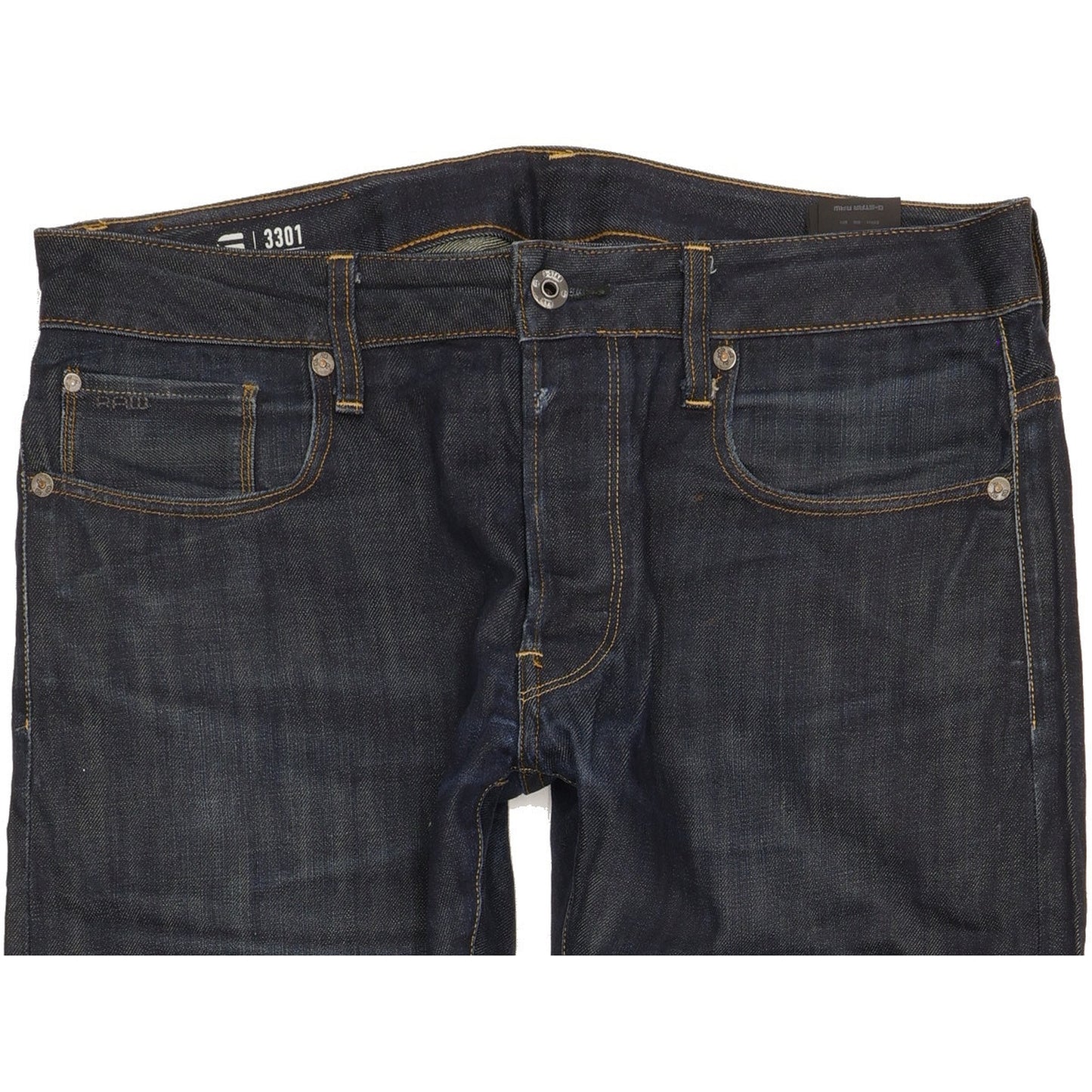 G-Star 3301 Men Navy Straight Slim Jeans W34 L31